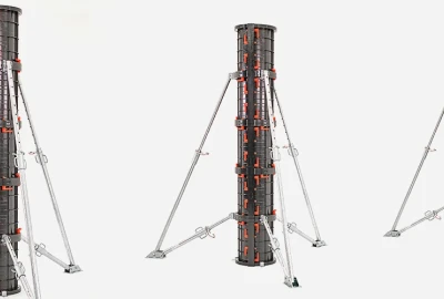nachhaltige Schalungstechnik, runde Säulen Schalung,  Schalungssysteme Bau,