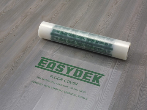 Floor Cover ist die perfekte Lösung für Ihren Hartboden! Diese Schutzfolie ist einfach zu verarbeiten,  verrutscht nicht und lässt sich leicht wieder entfernen.